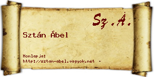 Sztán Ábel névjegykártya